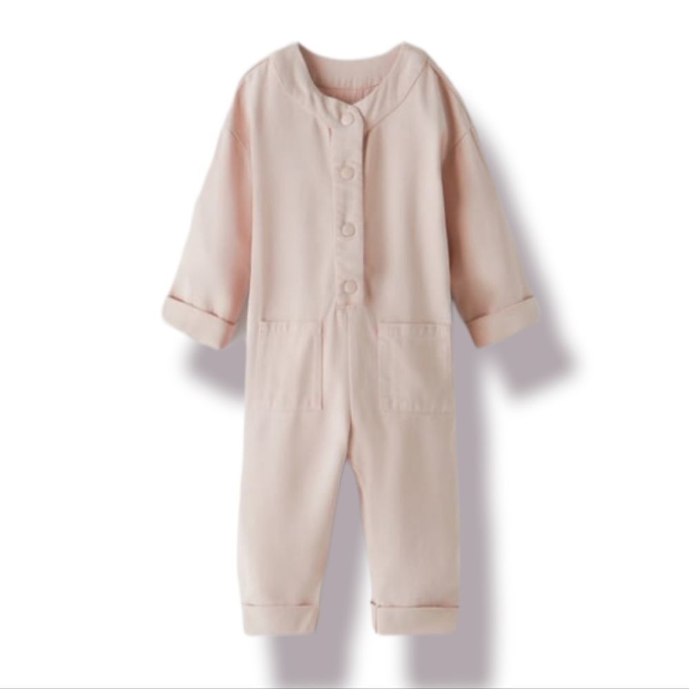 Zara FLOWY DENIM UTILITY JUMPSUIT size 3t-4t